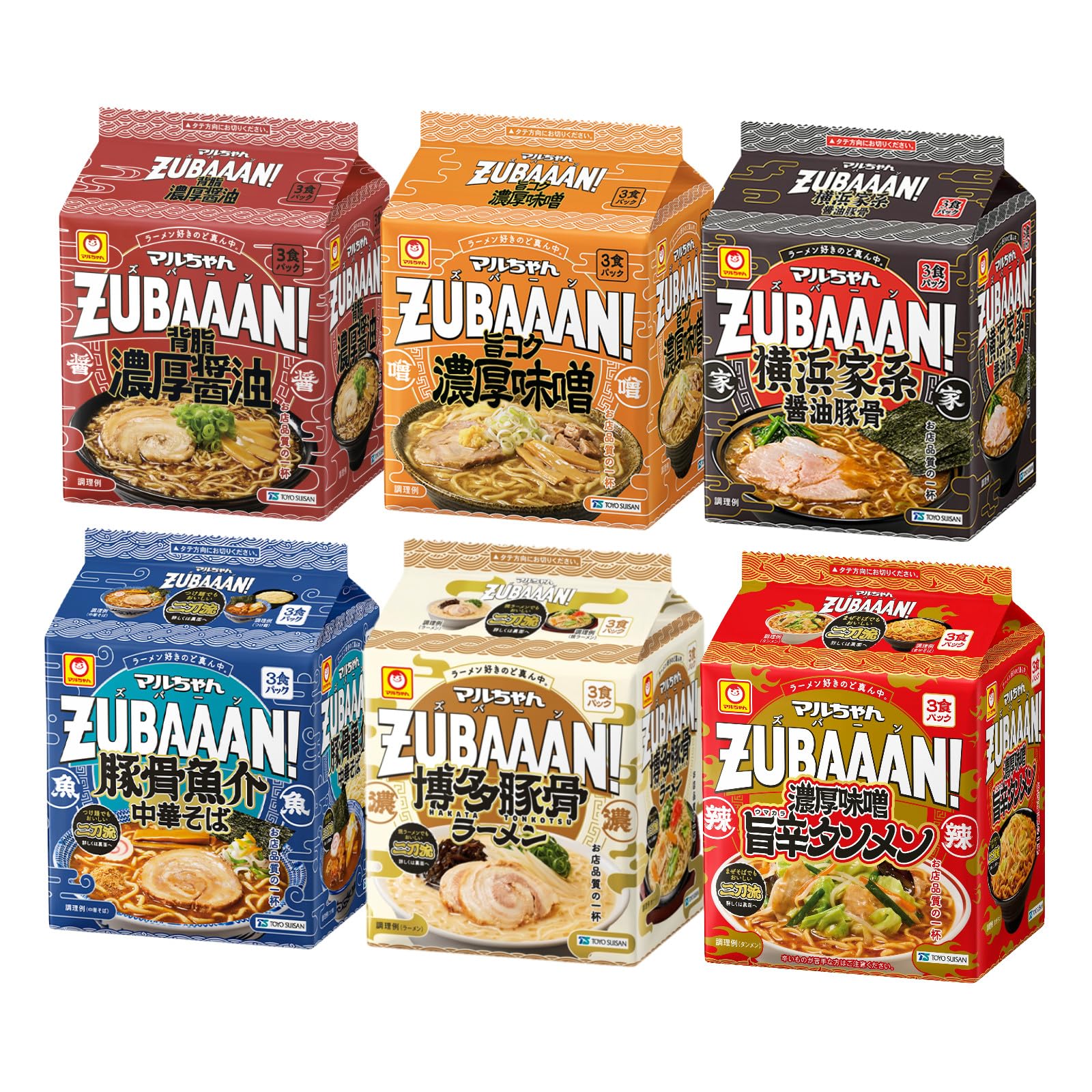 Amazon.co.jp: 【Amazon.co.jp限定】マルちゃん ZUBAAAN! 6種類セット